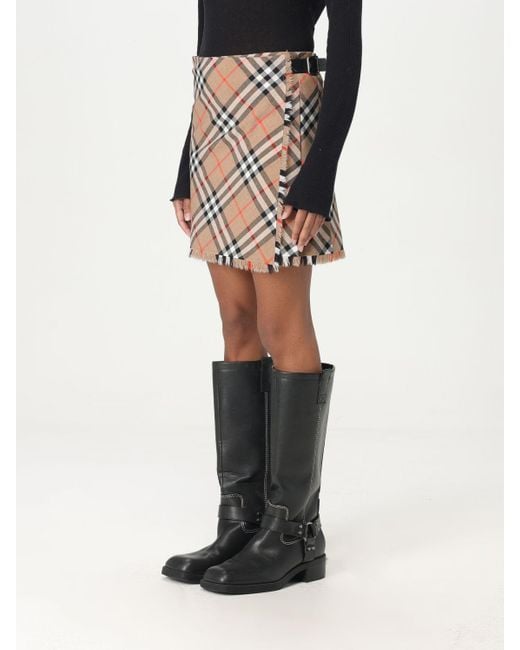Burberry Black Mini Plaid Skirt Frayed Hem