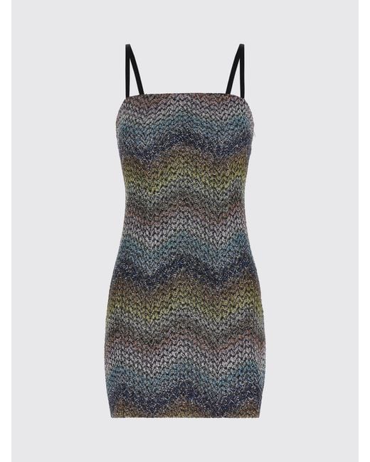 Missoni Multicolor Zig-Zag Pattern Viscose Blend Mini Dress