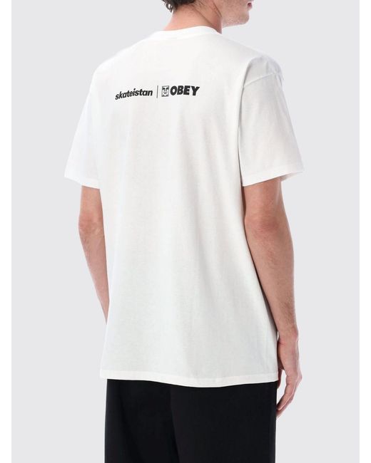 Obey Green Printed Cotton T-Shirt for men