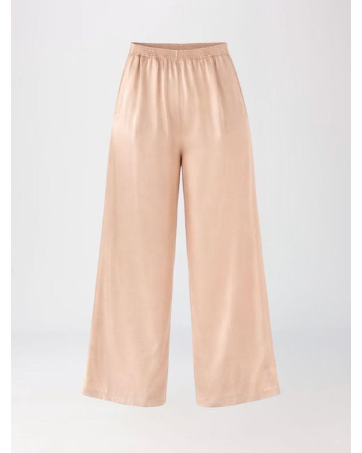 Fabiana Filippi Natural Satin Palazzo Trousers