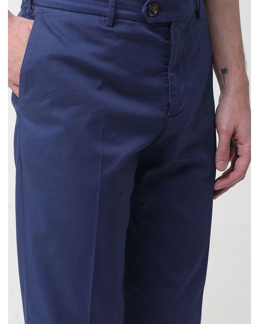 Brunello Cucinelli Blue Cotton Chino Trousers for men