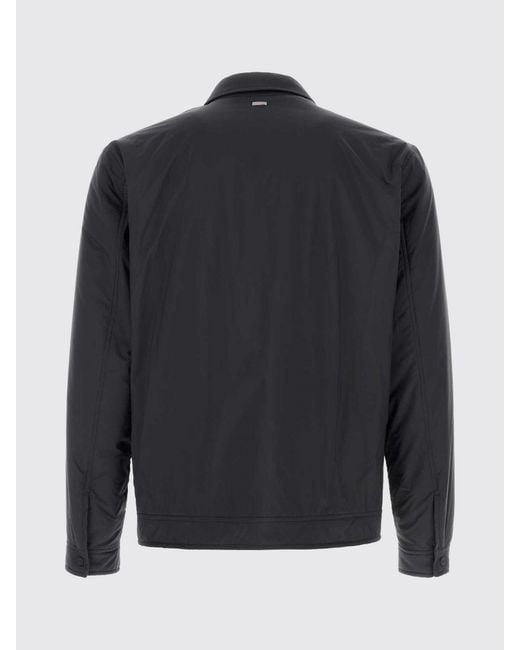 Herno Gray Padded Technical Fabric Shirt Jacket With Flap Pockets for men