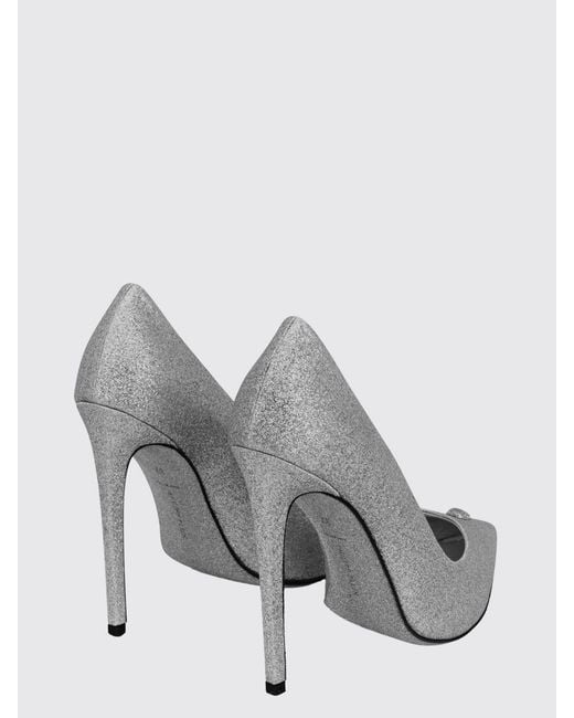 Philipp Plein White Glitter Leather Pumps With Skull Application And High Heel