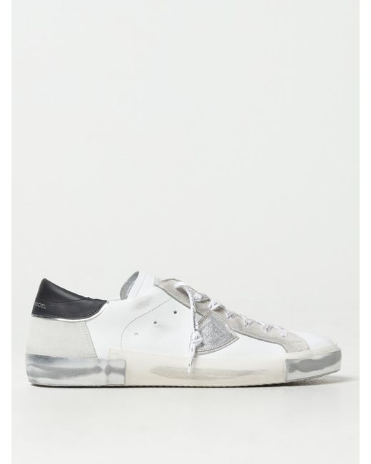 Baskets Prsx En Cuir Effet Usé Philippe Model pour homme en coloris White