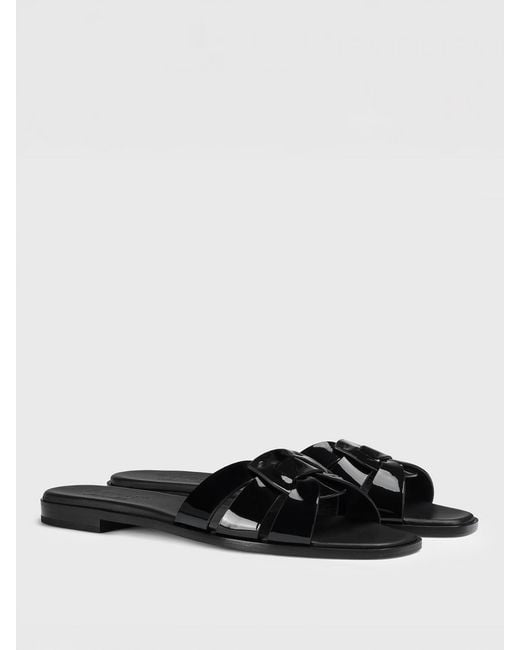 Doucal's White Patent Leather Mules