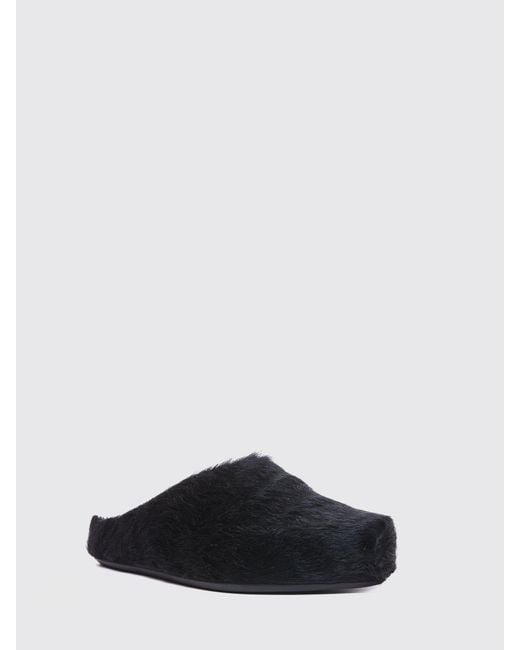 Marni White Fur Sabots for men