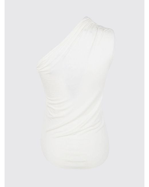 Thom Krom Blue Stretch Jersey One-Shoulder Top