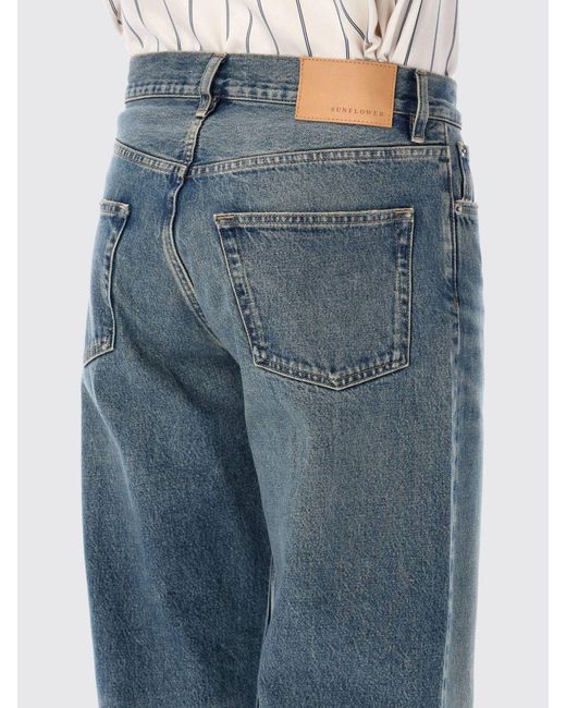 sunflower Blue Straight Cotton Jeans for men