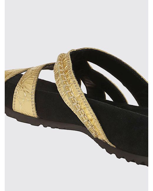 Dries Van Noten Metallic Laminated Leather Sandals