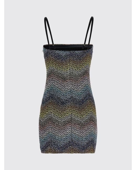 Missoni Multicolor Zig-Zag Pattern Viscose Blend Mini Dress