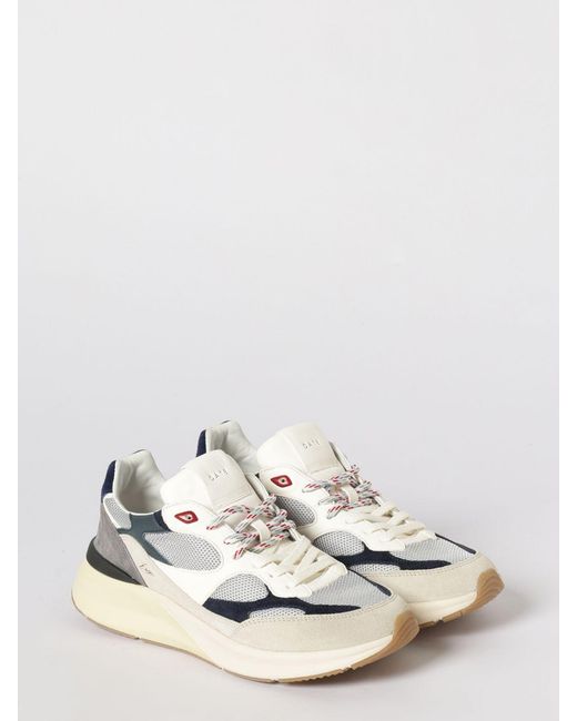 Date White Suede And Mesh Sneakers for men