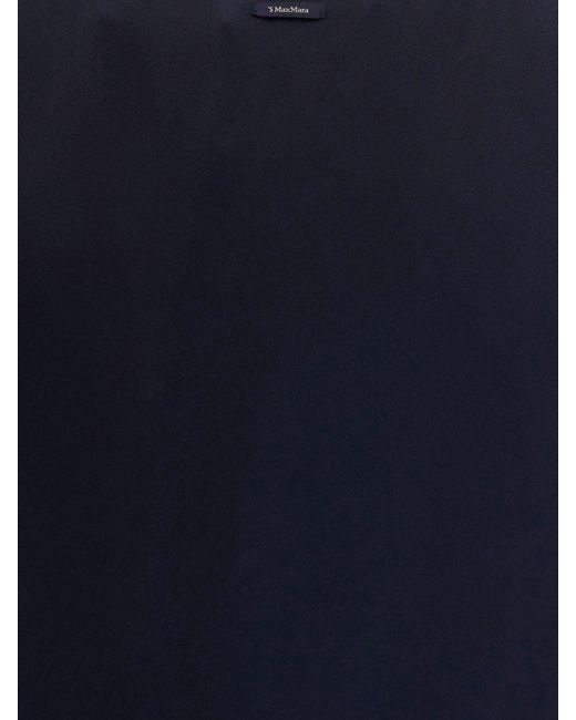Max Mara Blue Basic Satin Top