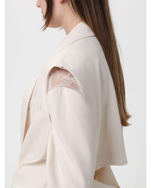 Patrizia Pepe Natural Single-Breasted Polyester Blazer