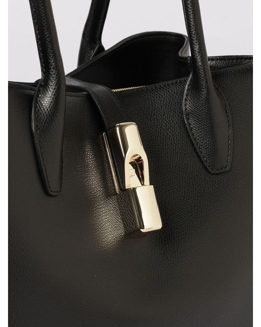 Furla Black Goccia Grained Leather Bag