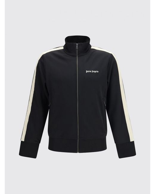 Palm Angels Blue Acetate Zip Sweatshirt for men