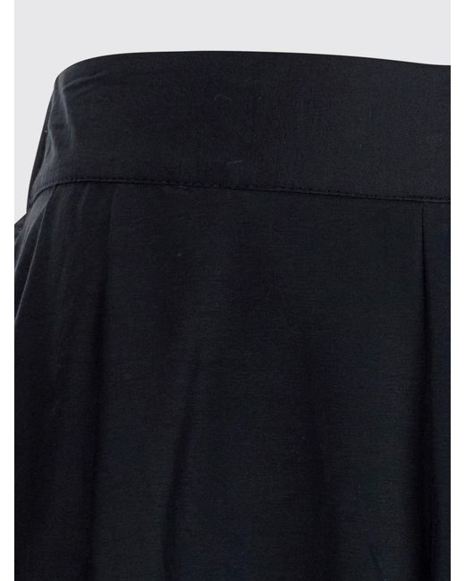 Semicouture Black High-Waisted Wide-Leg Cotton And Silk Trousers