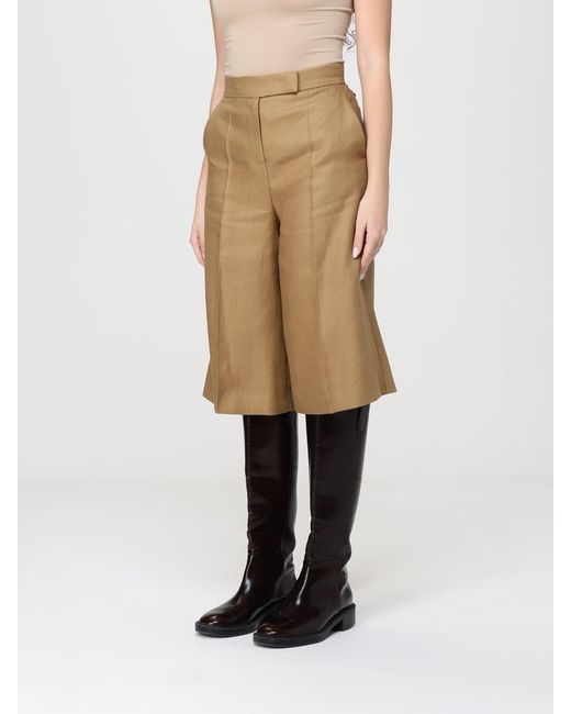 Max Mara Natural Badesse Palazzo Linen Trousers