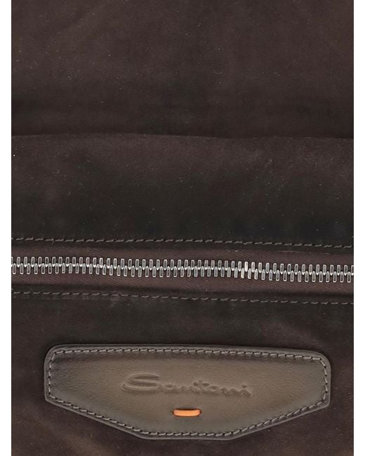 Santoni Black Bag for men