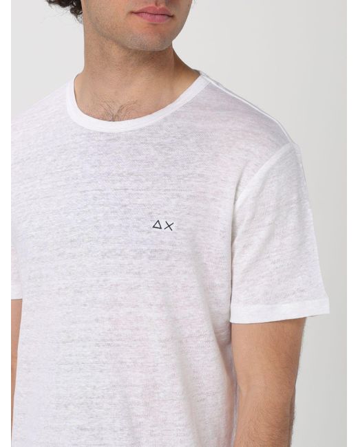T-shirt in lino di Sun 68 in White da Uomo