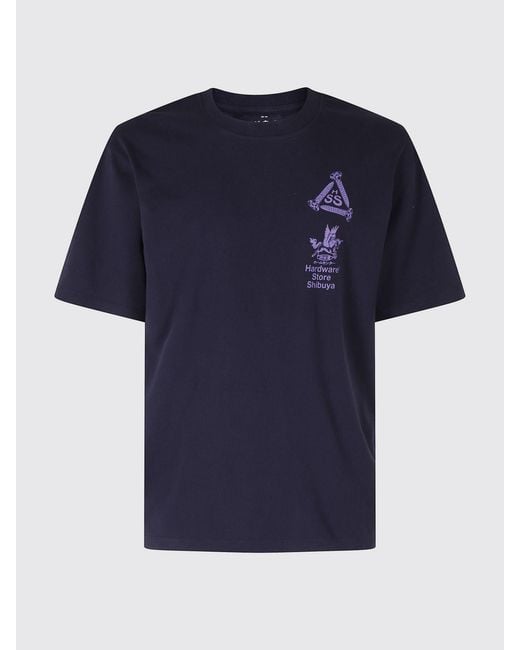 Edwin Blue Printed Cotton T-Shirt for men