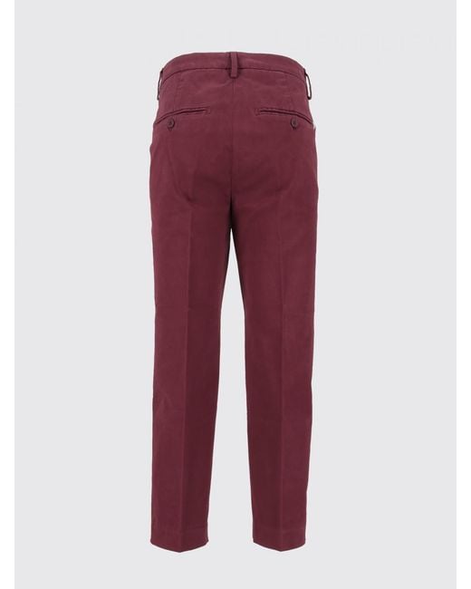 Dondup Red Nima Slim Fit Cropped Stretch-Cotton Trousers