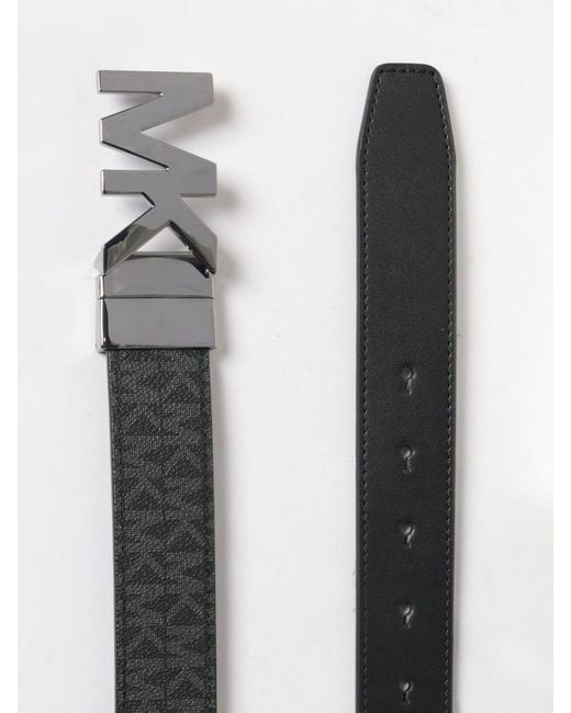 Michael Kors Gray Reversible Leather And Coated Cotton Belt for men