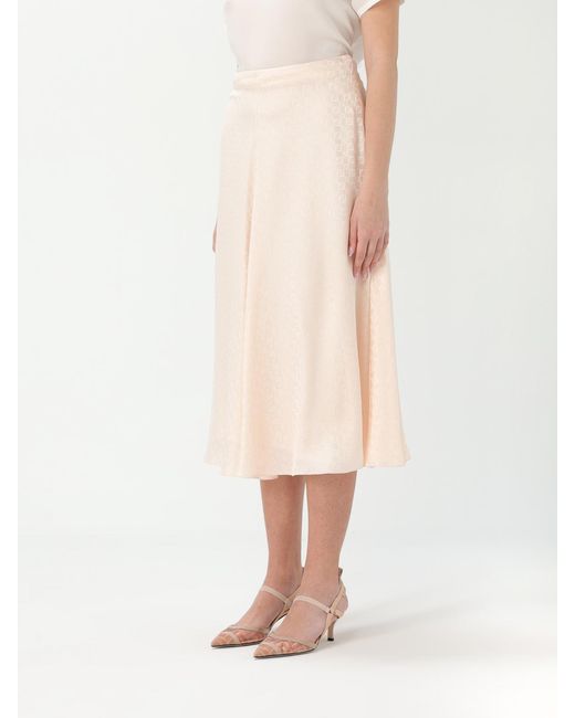 Fendi Natural Aline Midi Skirt