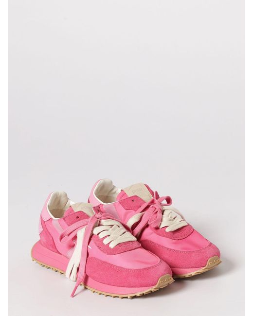 GHOUD VENICE Pink Rush Suede And Nylon Sneakers