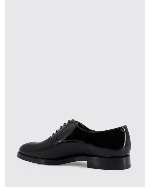 Brunello Cucinelli White Patent Leather Derby Shoes With Leather Sole for men