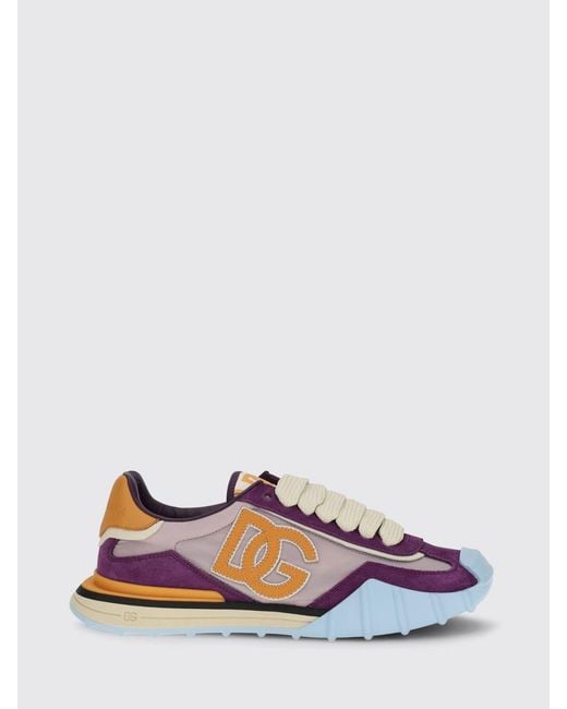 Dolce & Gabbana Purple Dolce &Amp Gabbana Dg Athletic Nylon And Suede Sneakers
