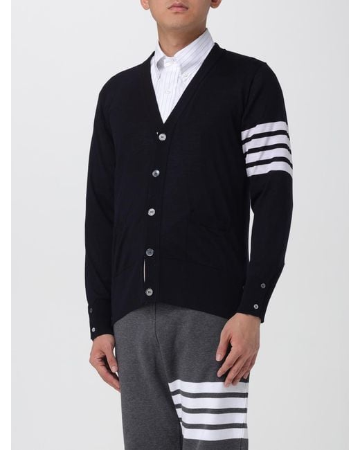 Thom Browne Blue Wool Cardigan for men