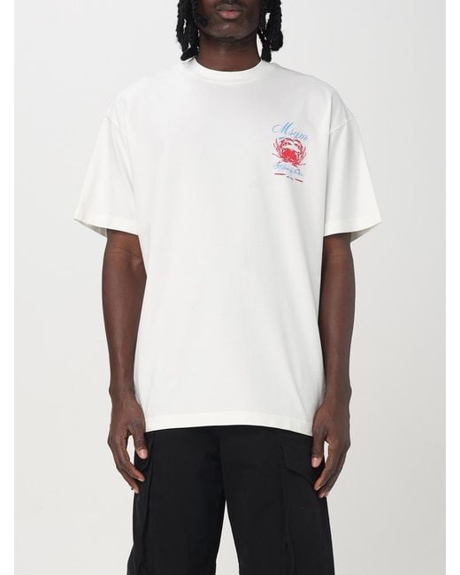 MSGM White T-Shirt for men