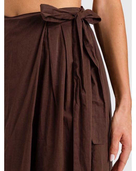 Twinset Brown Wide Leg Cotton Trousers