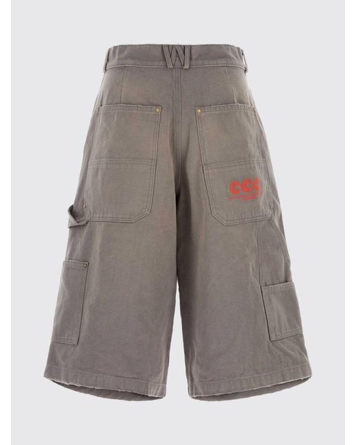 Willy Chavarria Gray Cotton Denim Shorts for men