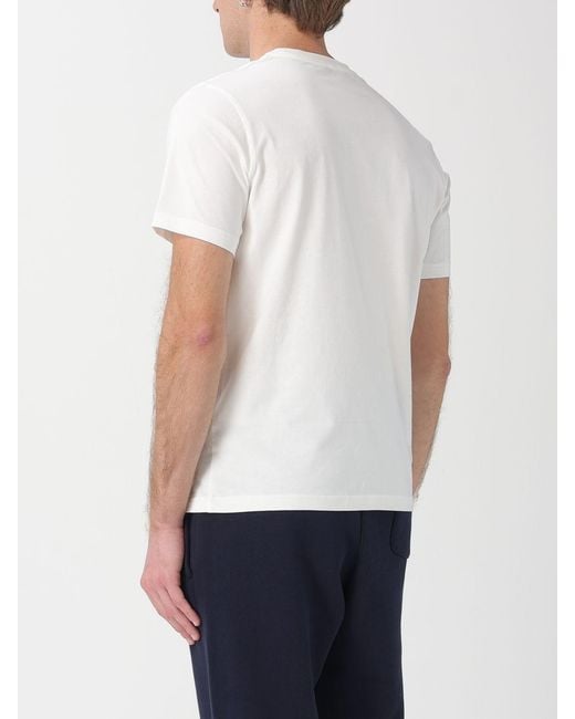 Autry White Basic Cotton T-Shirt With Logo for men