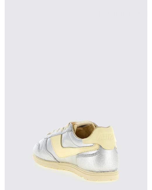 Autry Natural Windspin Laminated Leather Sneakers