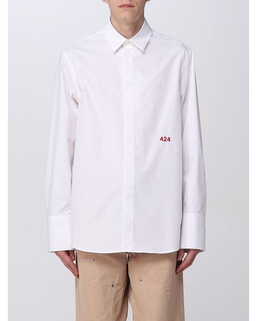 Camicia in popeline di 424 in White da Uomo