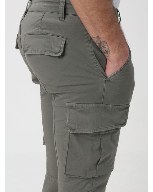 Mason's Gray Stretch Cotton Cargo Trousers for men