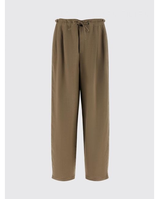 Brunello Cucinelli Natural Viscose And Linen Trousers