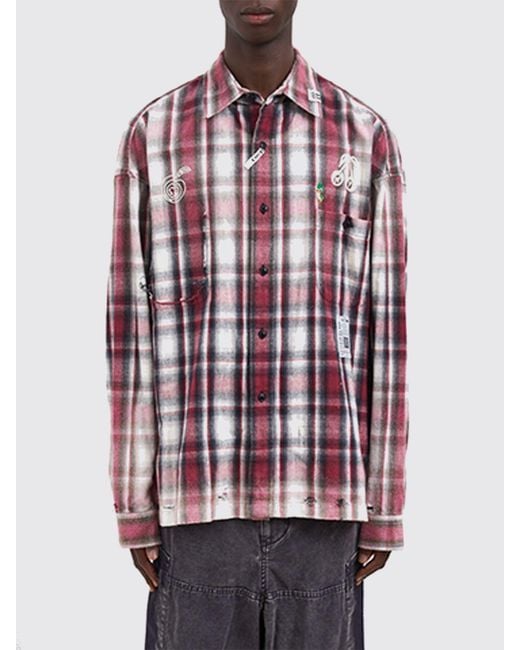 Maison Mihara Yasuhiro Red Vintage Check Shirt for men