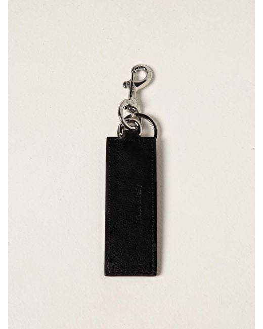 Moschino Couture White Leather Key Ring With Logo for men