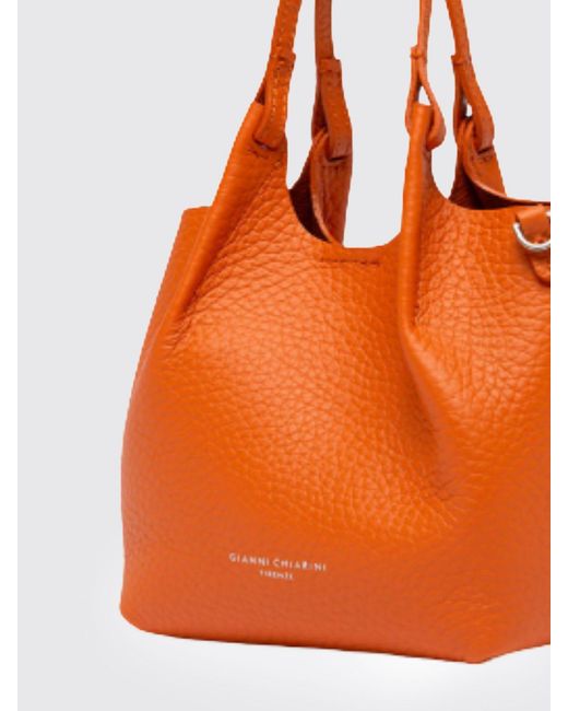 Gianni Chiarini Orange Dua Hammered Leather Bag