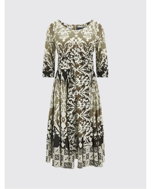Samantha Sung White A-Line Liberty Floral Print Cotton Midi Dress