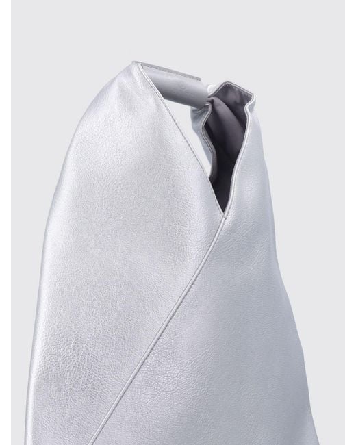 MM6 by Maison Margiela Gray Faux Leather Japanese Bag
