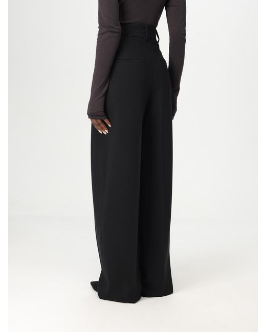Khaite Black Highwaisted Pleated Wideleg Trousers