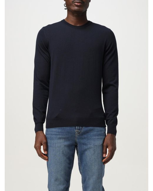 Drumohr Blue Wool Crew Neck Sweater for men