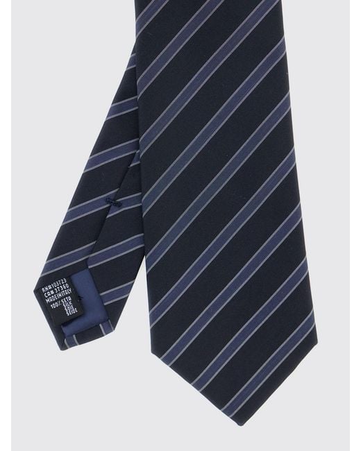 Emporio Armani Blue Classic Striped Tie for men
