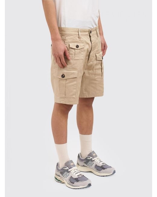 DSquared² Natural Cotton Cargo Shorts for men