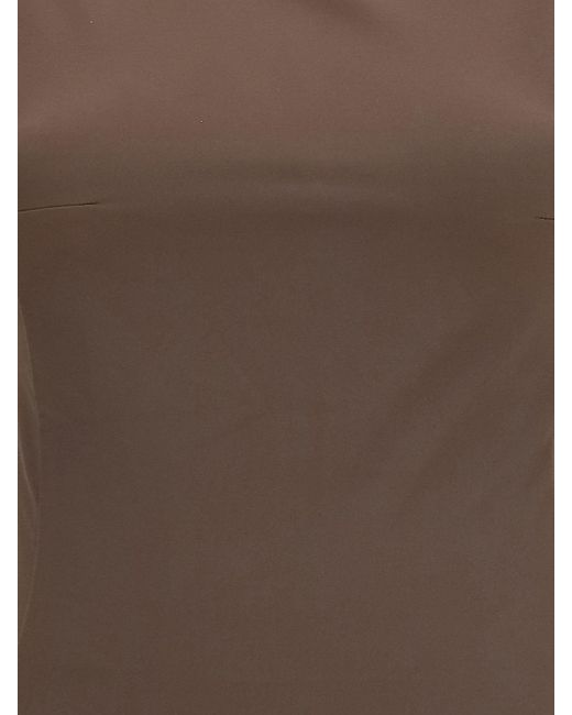 Jacquemus Brown One-Piece Swimsuit With A Square-Cut Open Back And Thin Straps