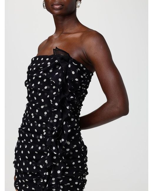 Nina Ricci Black Polka Dot Silk Mini Dress